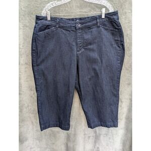Plus Size Denim Capris Women's‎ 18W Casual Dark Wash High Rise Crop